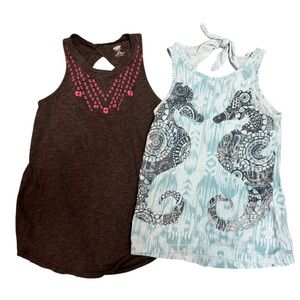 💥Lot of 2- 10/12 Kids Tank Tops - Grey and Blue